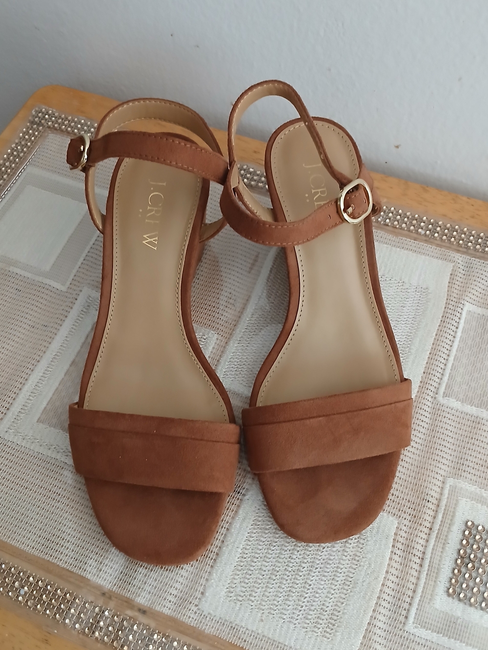 J.Crew Size 6 Wedge Sandals Tan Suede
